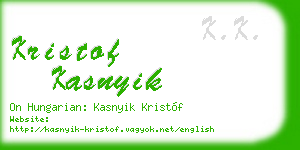 kristof kasnyik business card